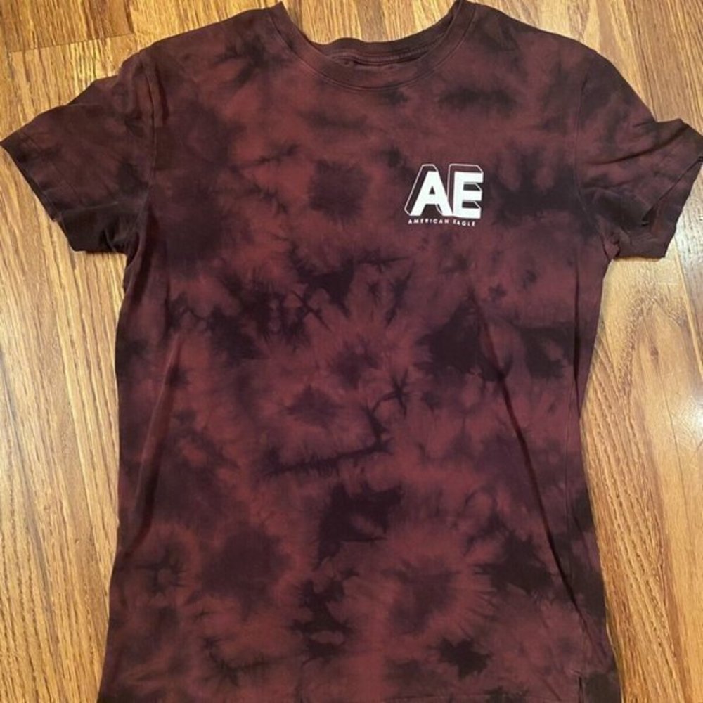 American Eagle T-Shirt Adult XS Mens Red Black Tye Dye Flex Short Sleeve Tee